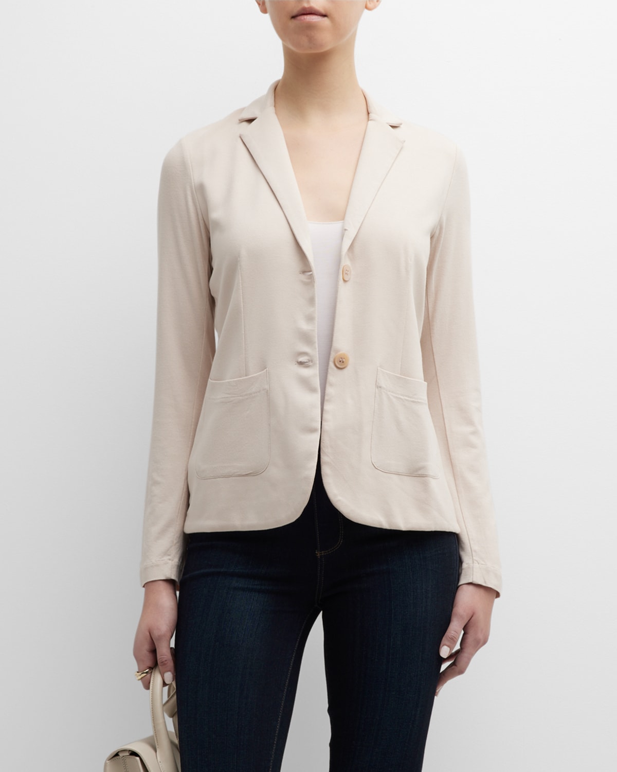 Majestic Soft Touch Two-button Blazer In Cloud