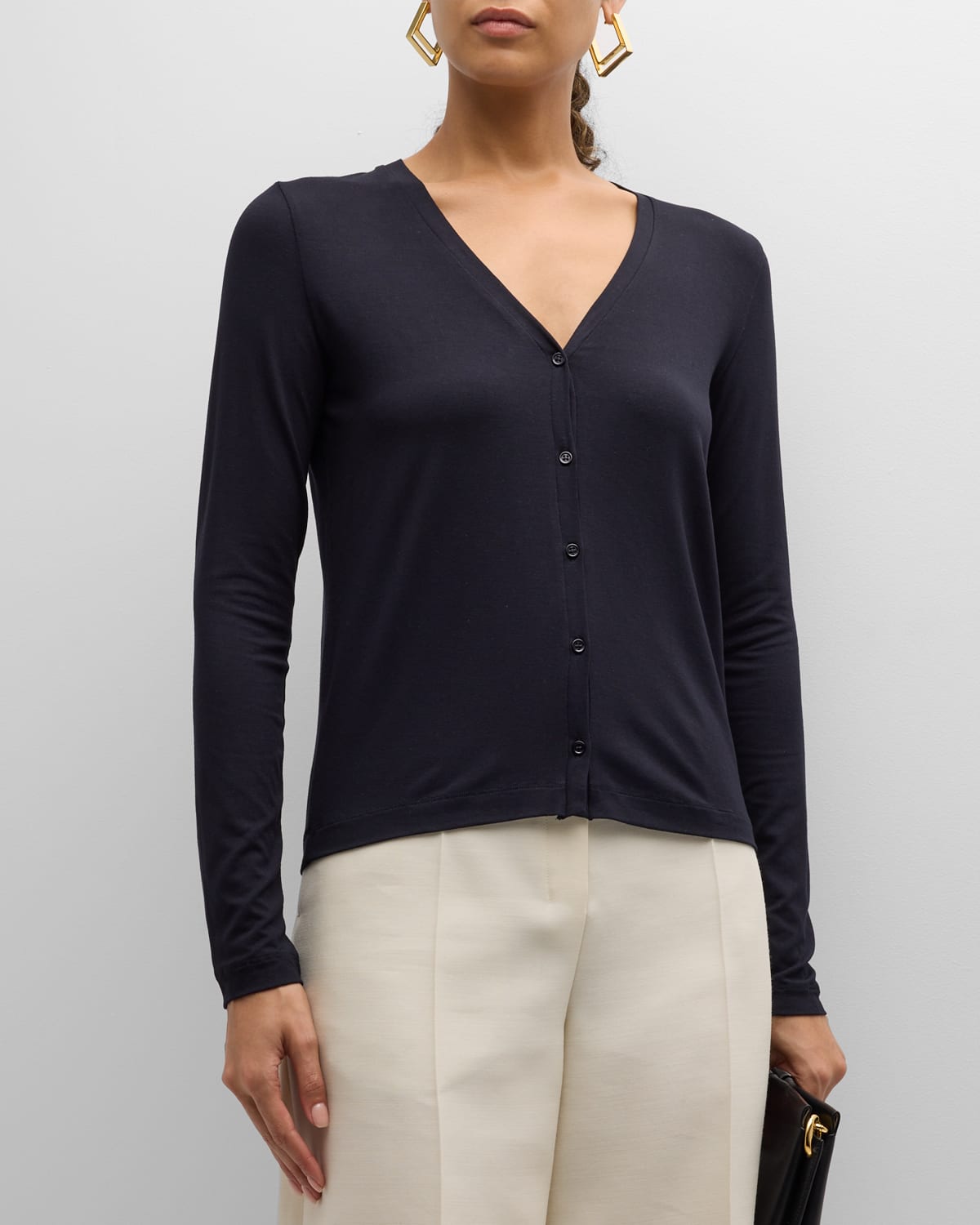 Shop Majestic Soft Touch Button-front Cardigan In Marine
