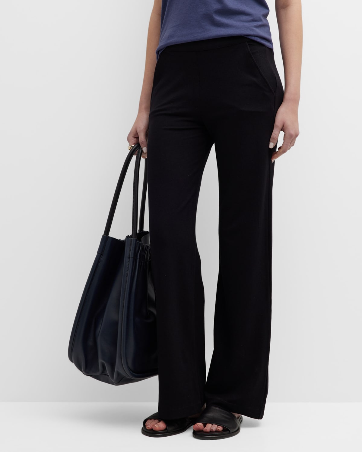 French Terry Wide-Leg Trousers