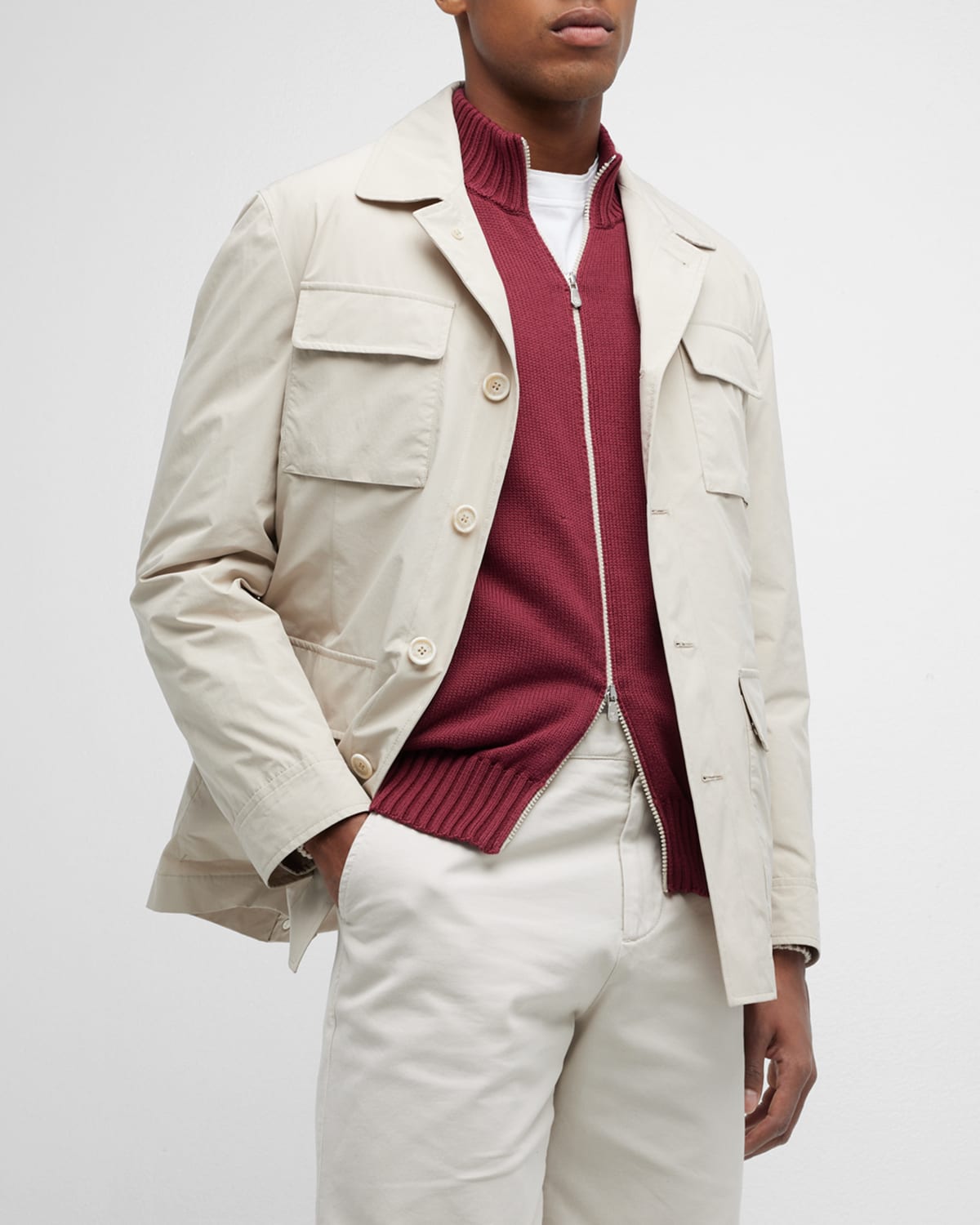 Brunello Cucinelli Men's Field Jacket With Removable Lining In Cba20 ...