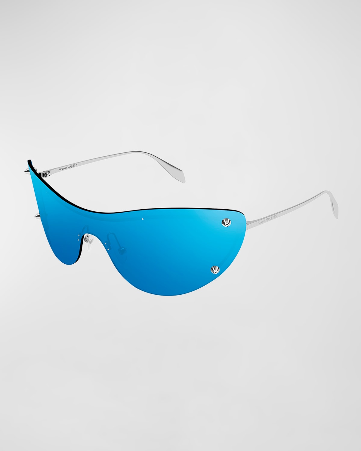 Alexander Mcqueen Metal Cat-eye Sunglasses In 006 Silver