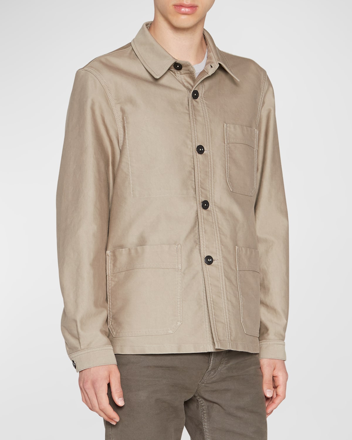 Tom Ford Cotton-satin Overshirt In Green