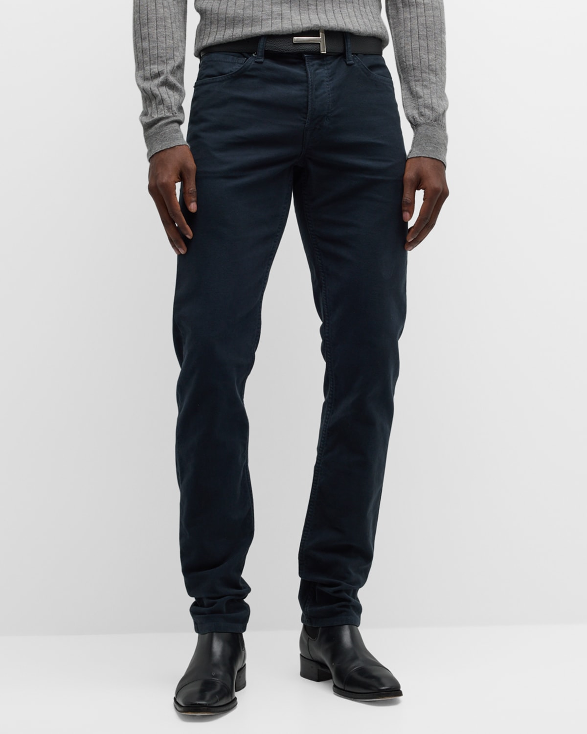 Shop Tom Ford Men's Moleskin Slim-fit Jeans In Indigo