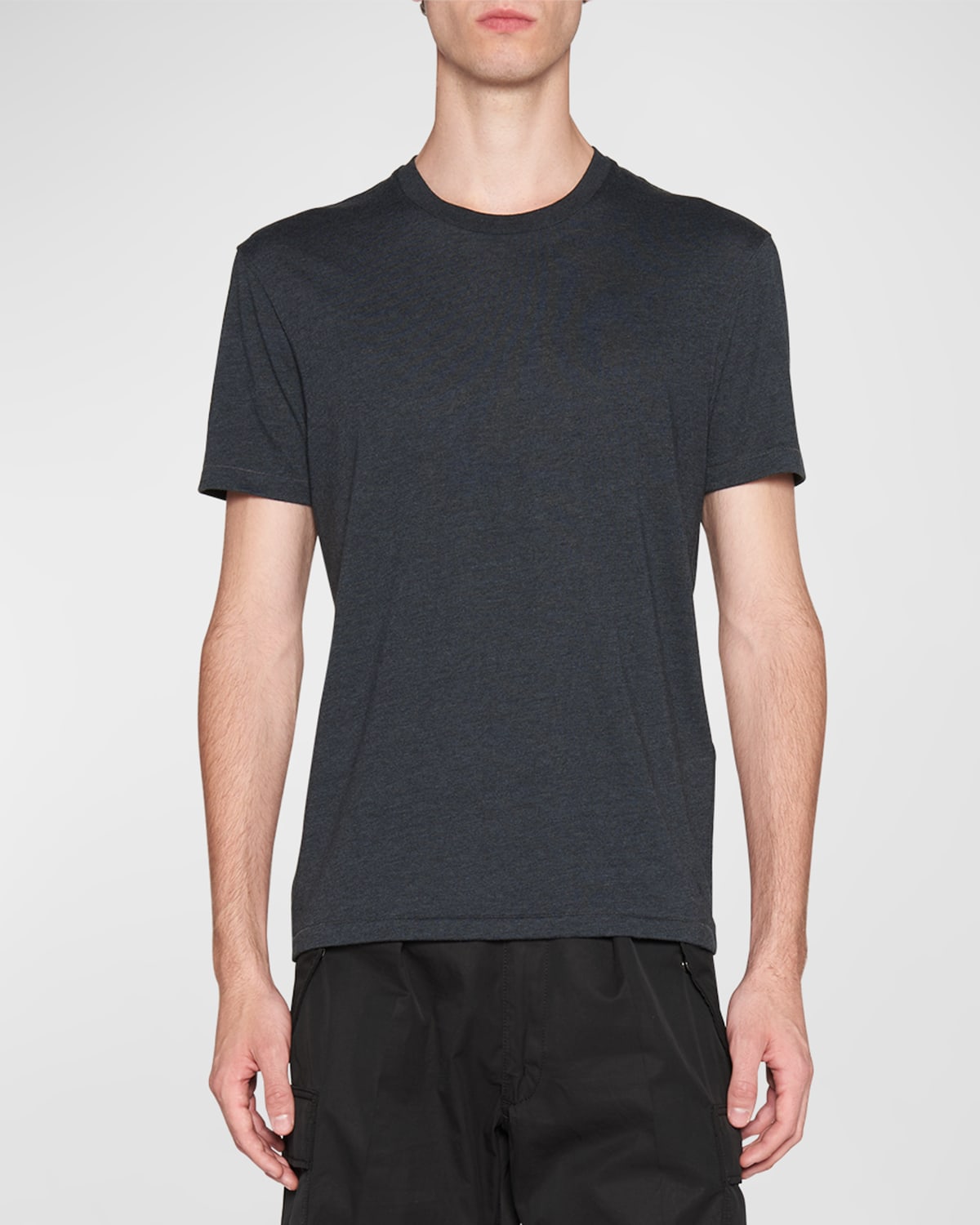 Tom Ford Men's Cotton-blend Crewneck T-shirt In Dk Blu Sld