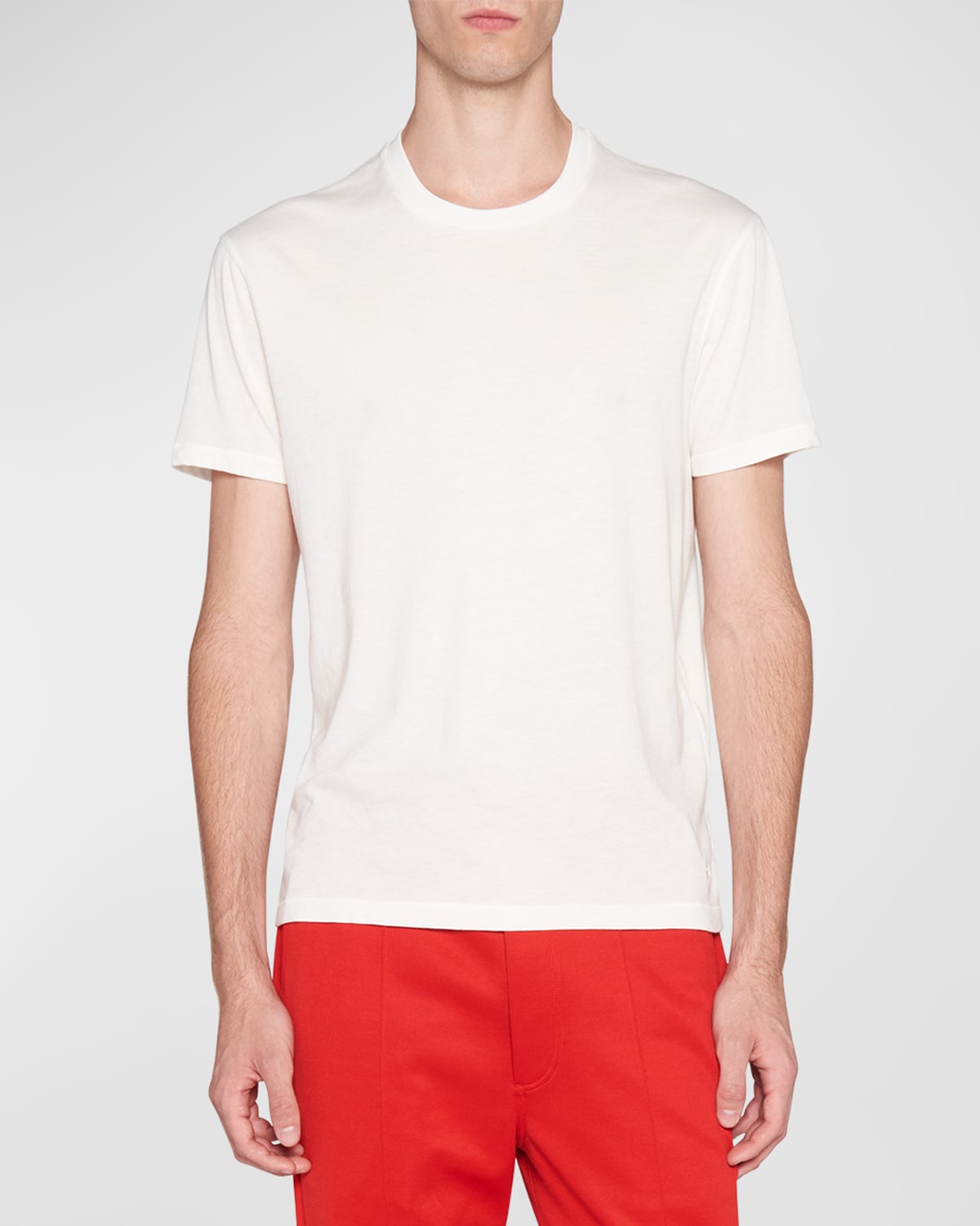 Shop Tom Ford Men's Cotton Crewneck T-shirt In White