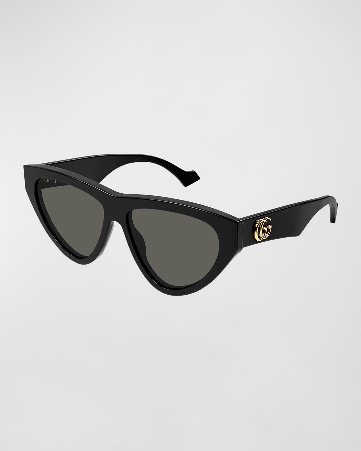 Gucci Flat-top Acetate Cat-eye Sunglasses In 001 Black