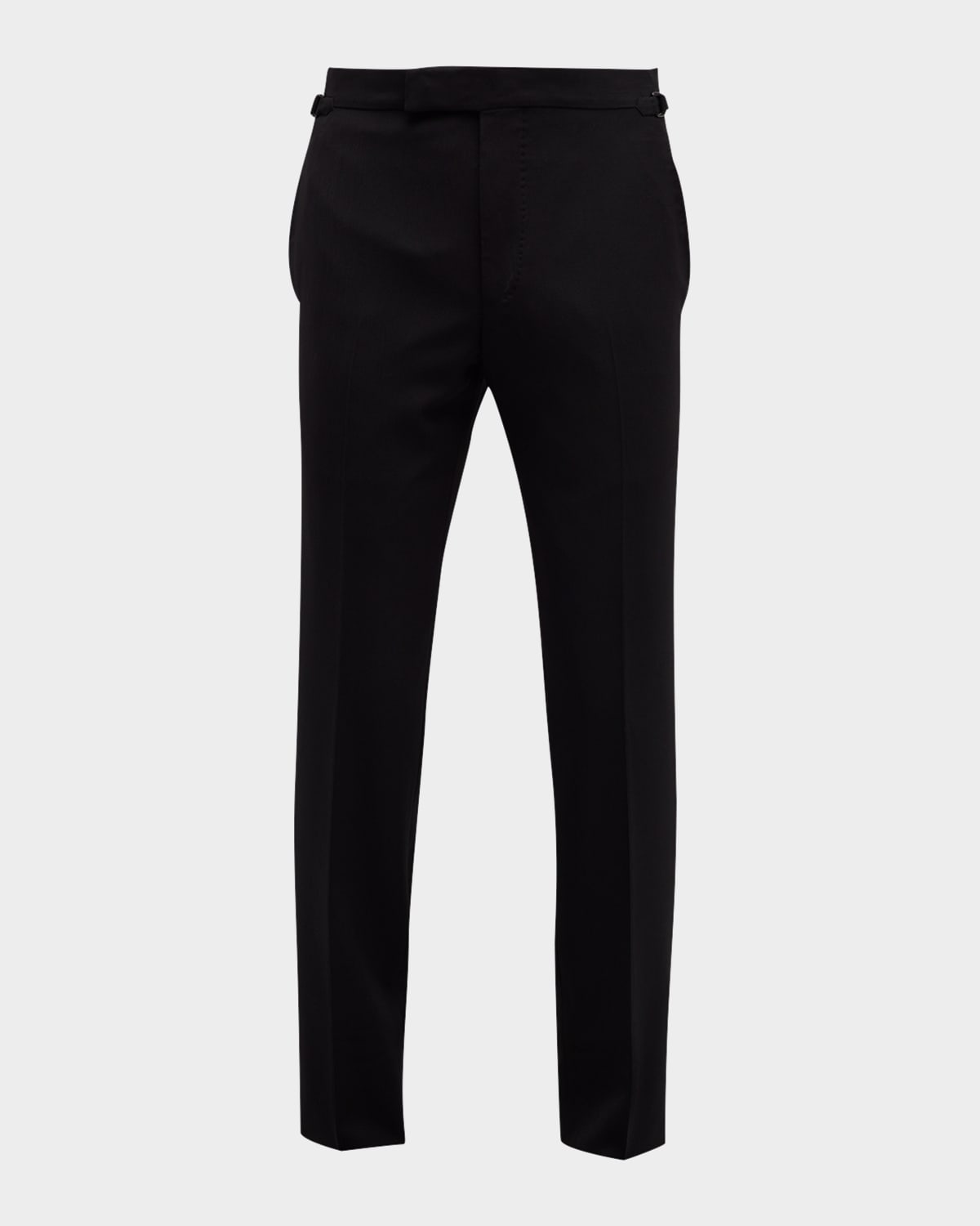 Tom Ford Atticus Wool Bistretch Plain Weave Trousers In Black