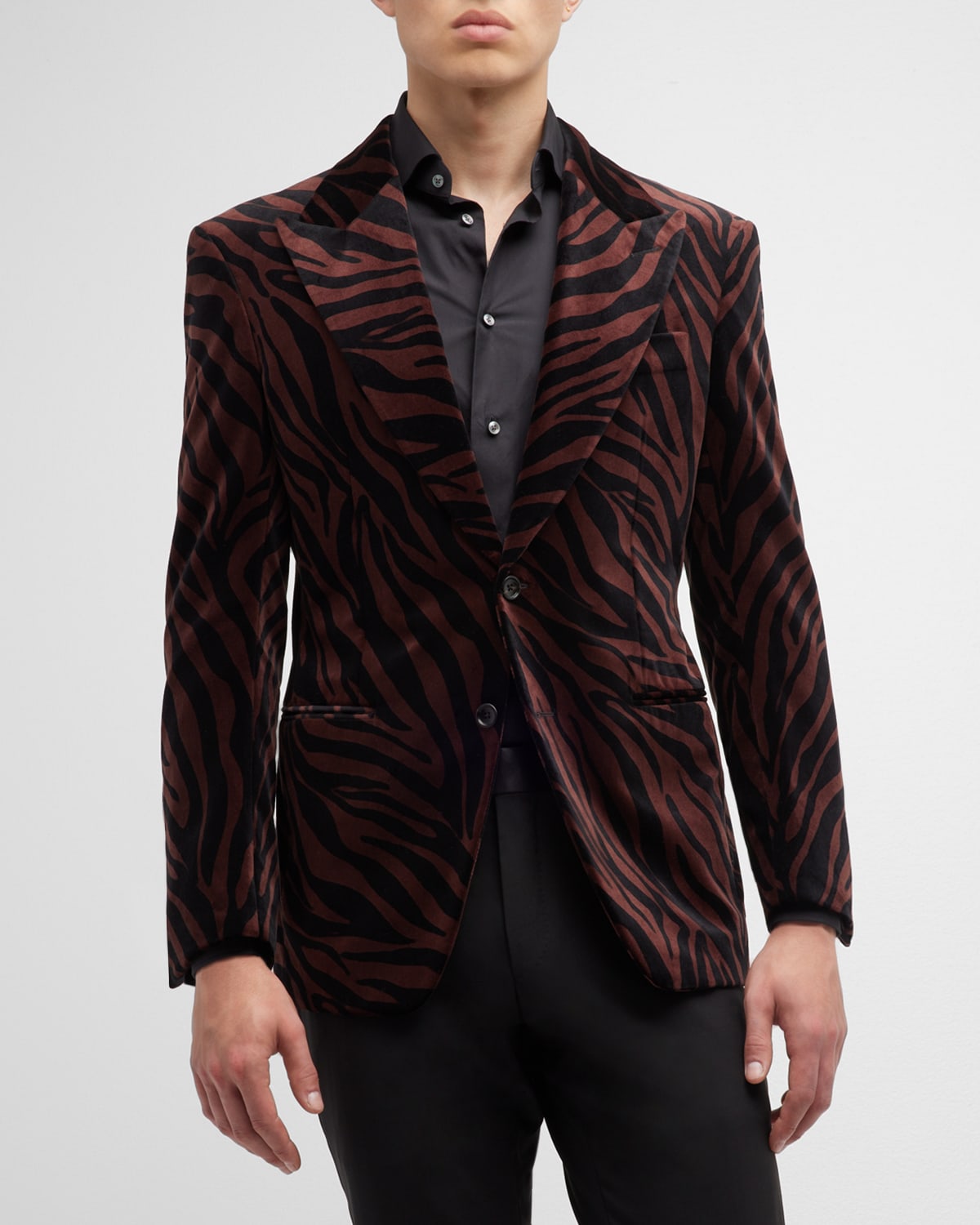 Tom Ford Men's Cooper Zebra Evening Jacket In Black