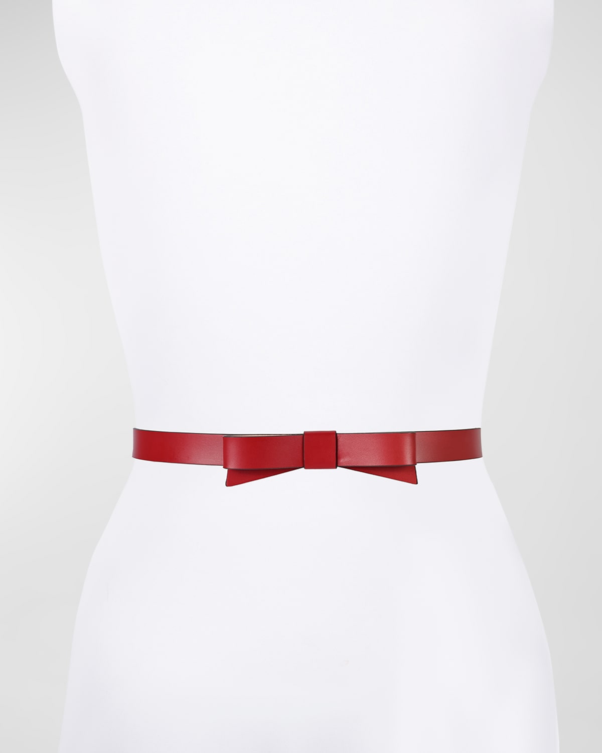 Kate Spade Bow Skinny Leather Belt In Wildflower Red