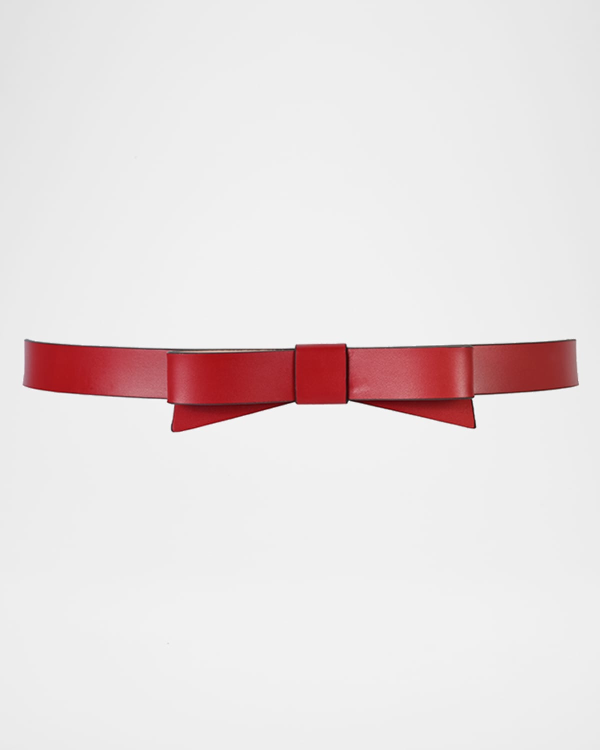 Kate Spade Bow Skinny Leather Belt In Wildflower Red