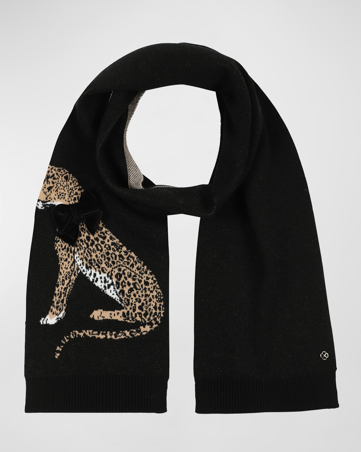 Kate Spade Leopard Critter Scarf In Black | ModeSens
