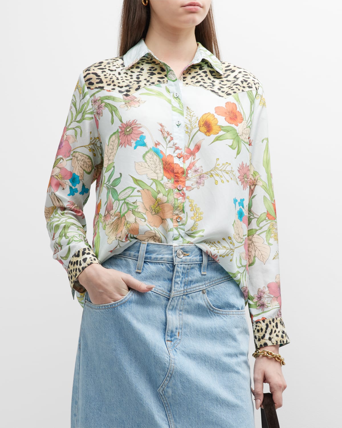 Liliana Floral-Print Western Shirt