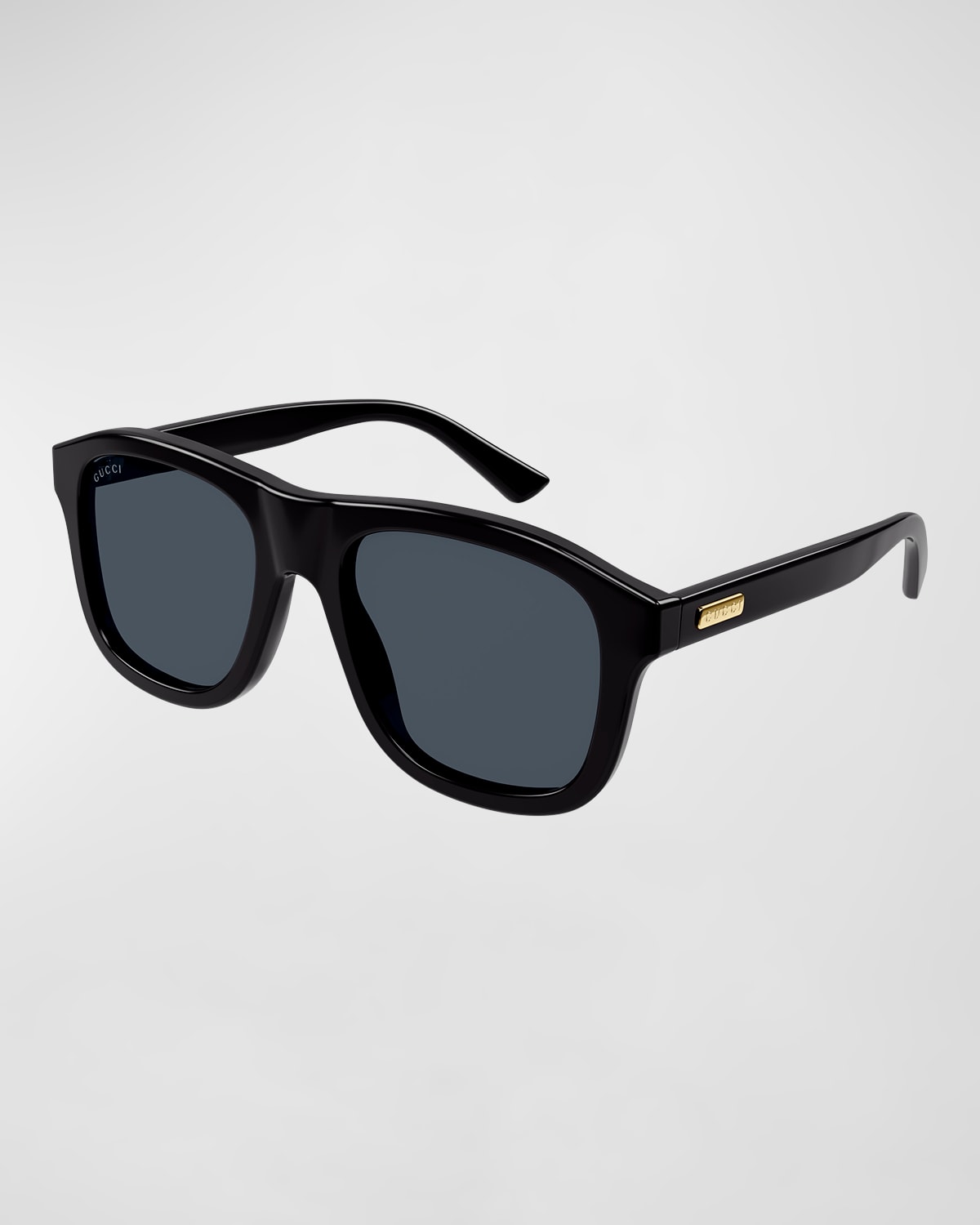 Gucci Men's 80s Monocolor 54mm Acetate Pilot Sunglasses In Black