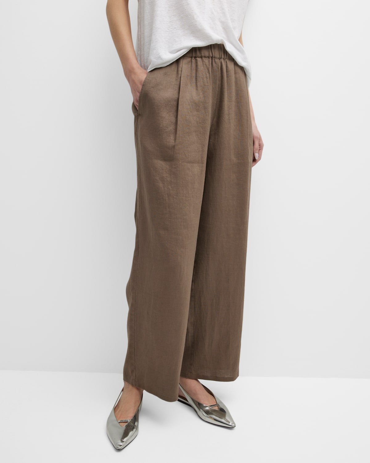 Eileen fisher shop cropped linen pants