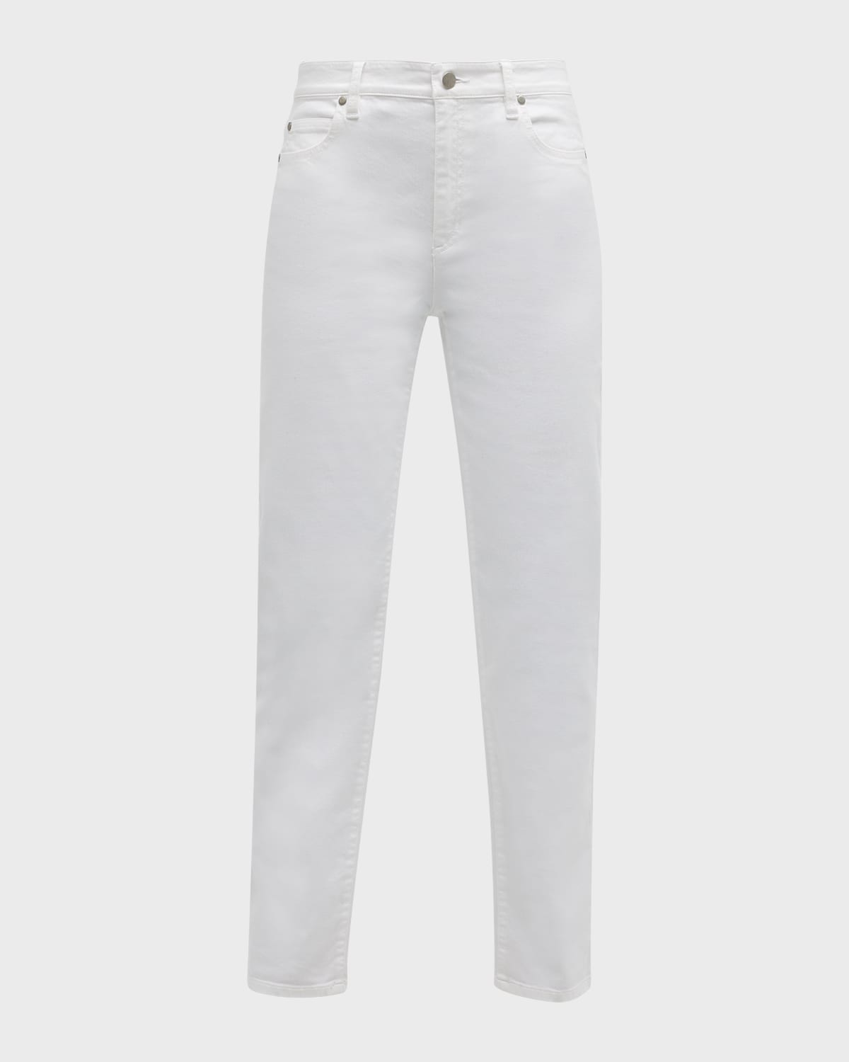 Shop Eileen Fisher Petite Straight-leg Stretch Denim Pants In White