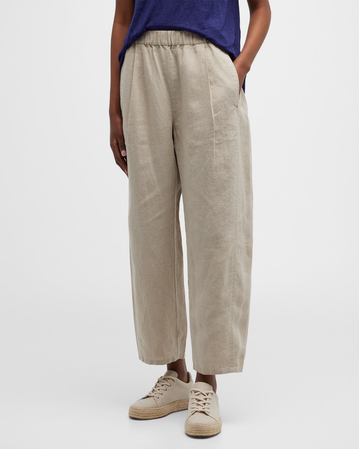 Eileen Fisher Cropped Organic Linen Lantern Pants Smart Closet
