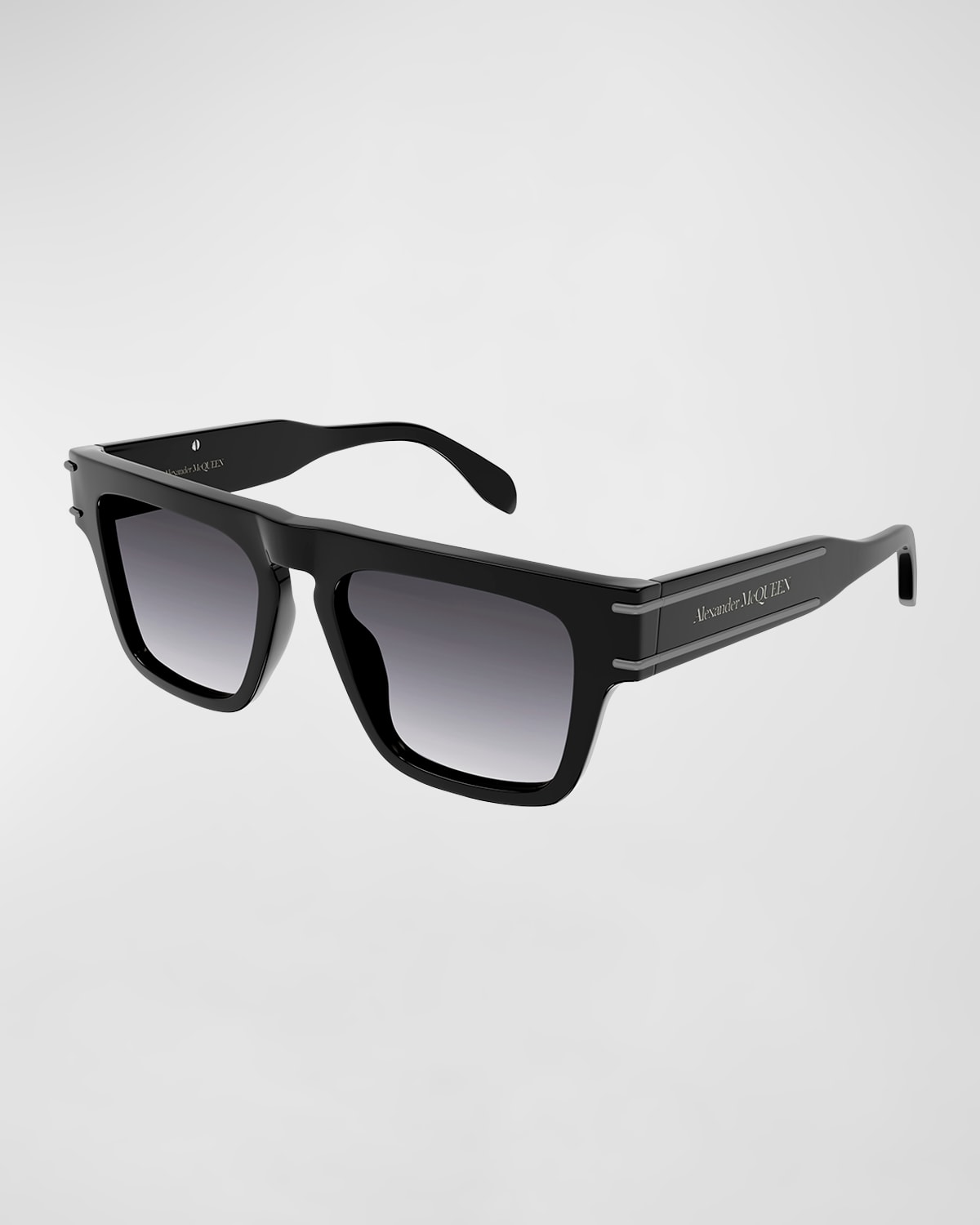 Men's Wide Rectangle Acetate Sunglasses with Logo