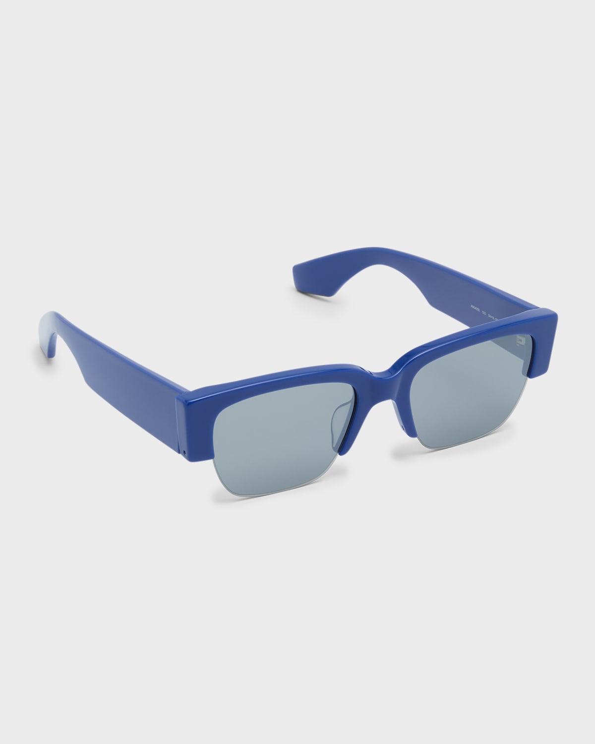 Alexander Mcqueen Men's Half-rim Acetate Rectangle Sunglasses In 003 Blue