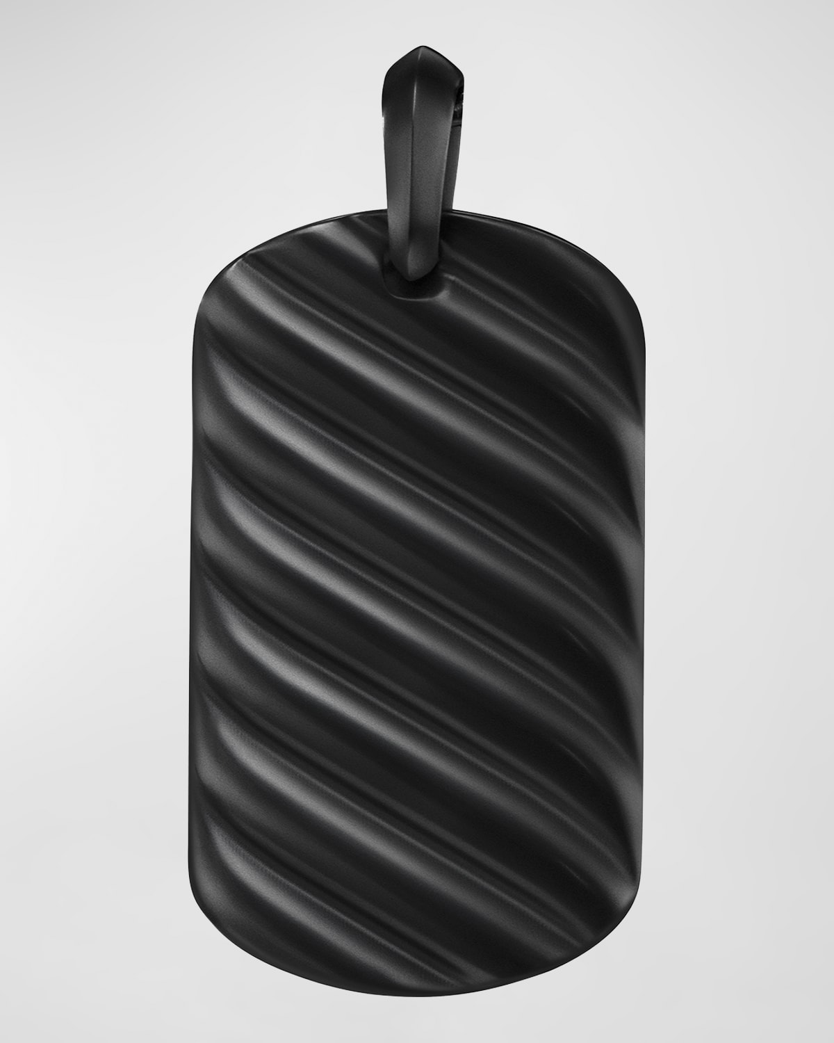 David Yurman Men's Sculpted Cable Tag Pendant In Black Titanium, 42mm