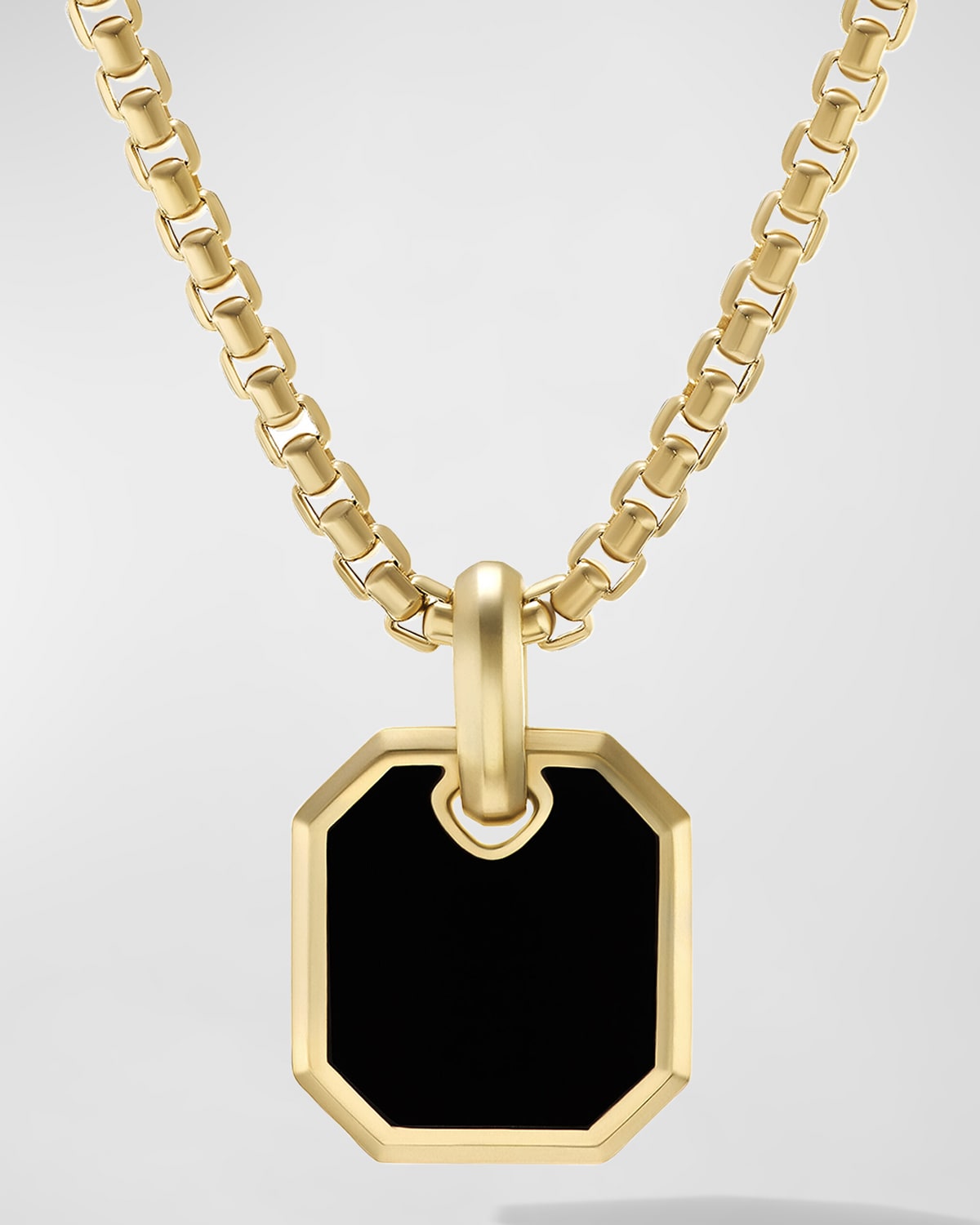 David Yurman Men's Roman Pendant With Gemstone In 18k Gold, 15mm In Black Onyx