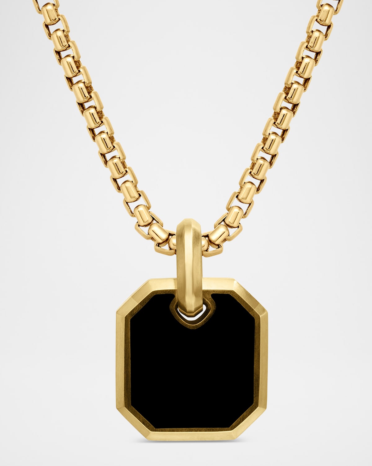 David Yurman Men's Roman Pendant With Gemstone In 18k Gold, 15mm In Black Onyx