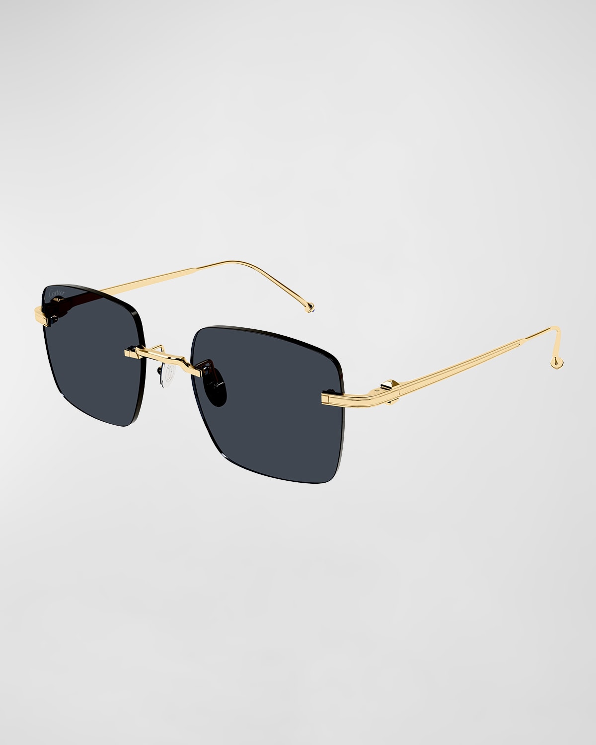 Cartier Men's Rimless Rectangle Metal Sunglasses