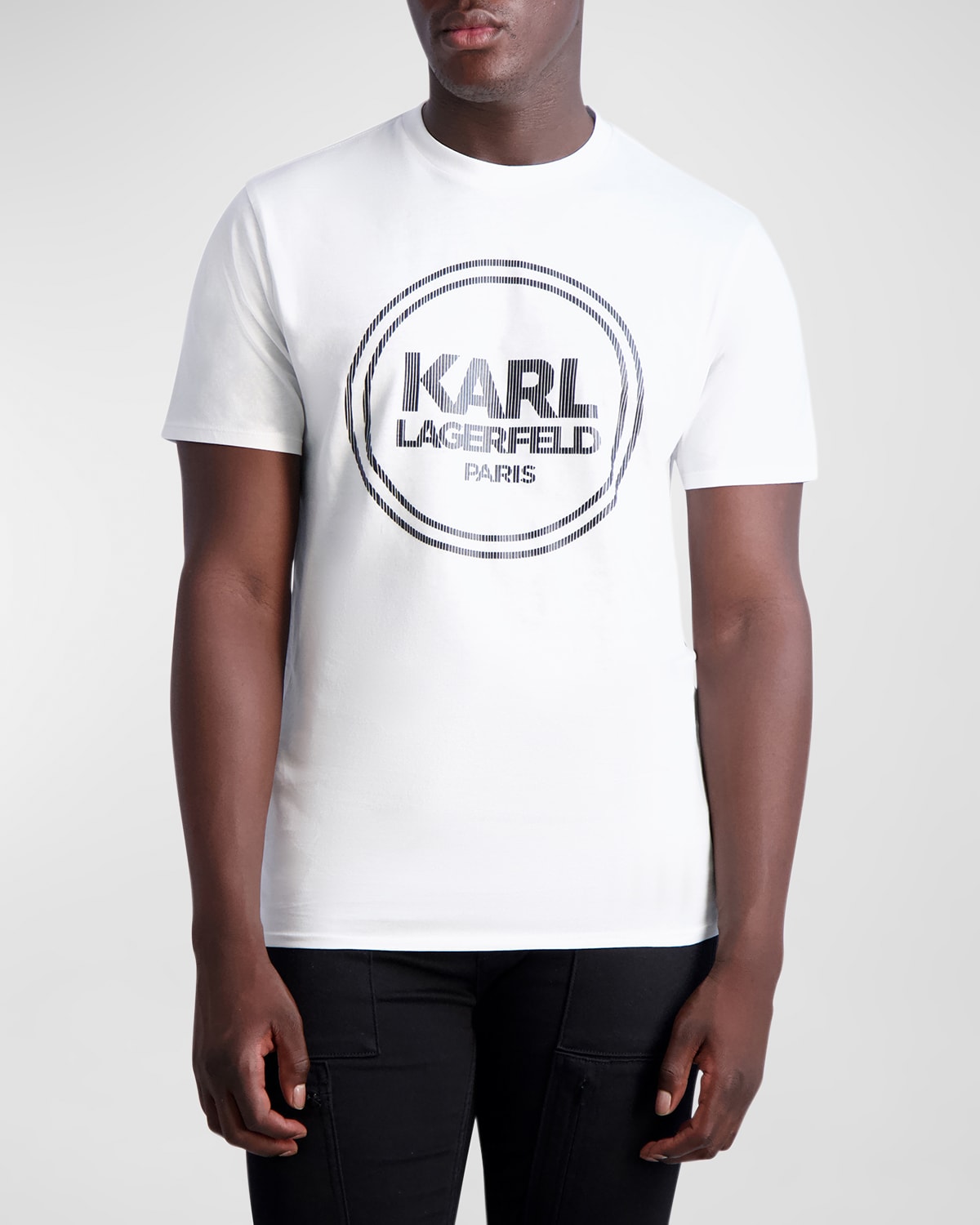 Men's Textured Circled Logo T-Shirt