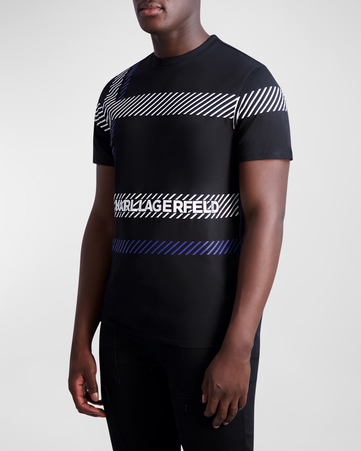 Men's Diagonal Stripe Graphic T-Shirt