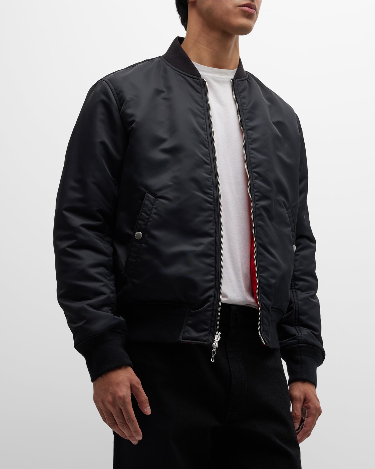 Rag & Bone Men's Manston Reversible Bomber Jacket In Redblk | ModeSens