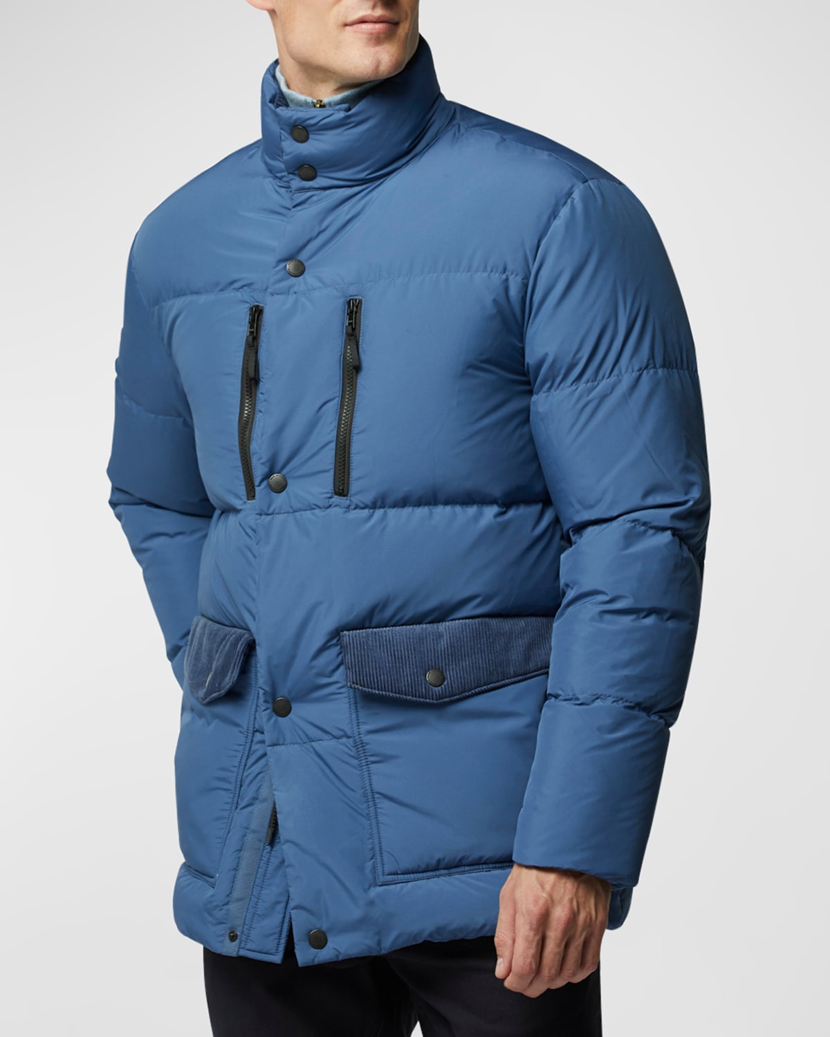 Rodd & Gunn Ohau Water Resistant Down Puffer Jacket In Prussian