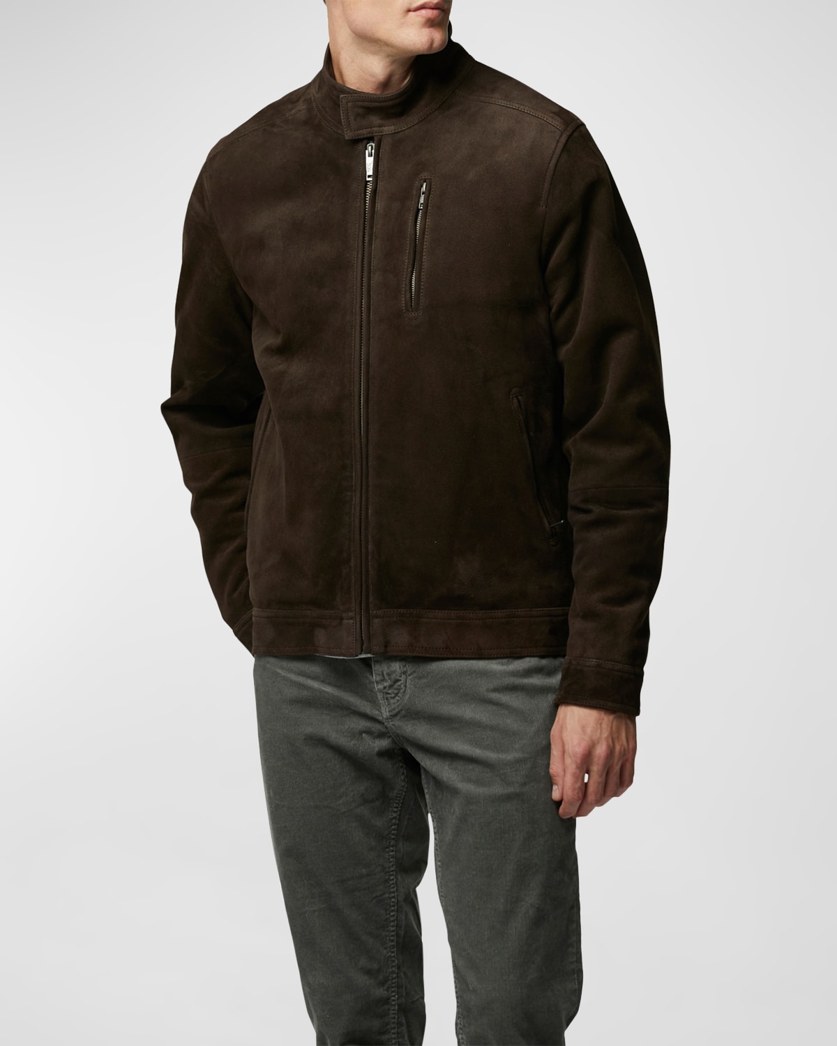 Rodd & Gunn Anchorite Suede Jacket In Carob
