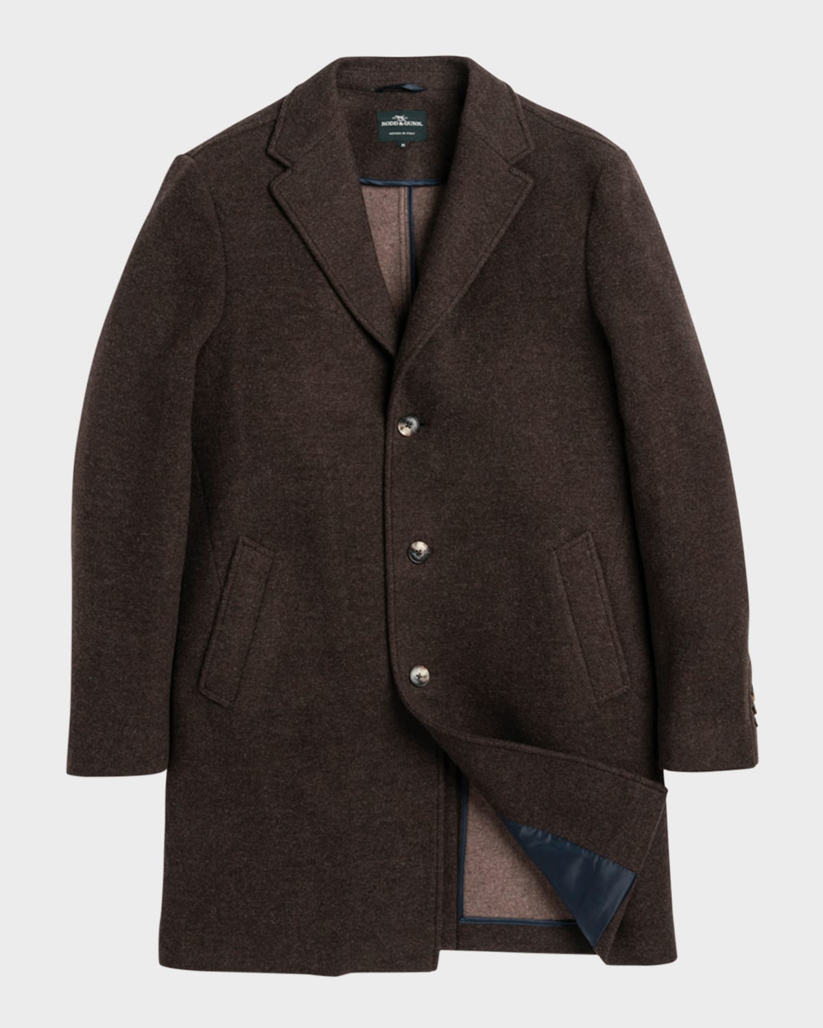 Rodd & Gunn Murchison Wool Blend Overcoat In Walnut
