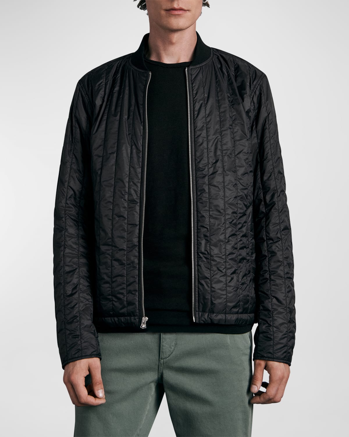 Rag & Bone Asher Nylon Channel Quilted Jacket In Black