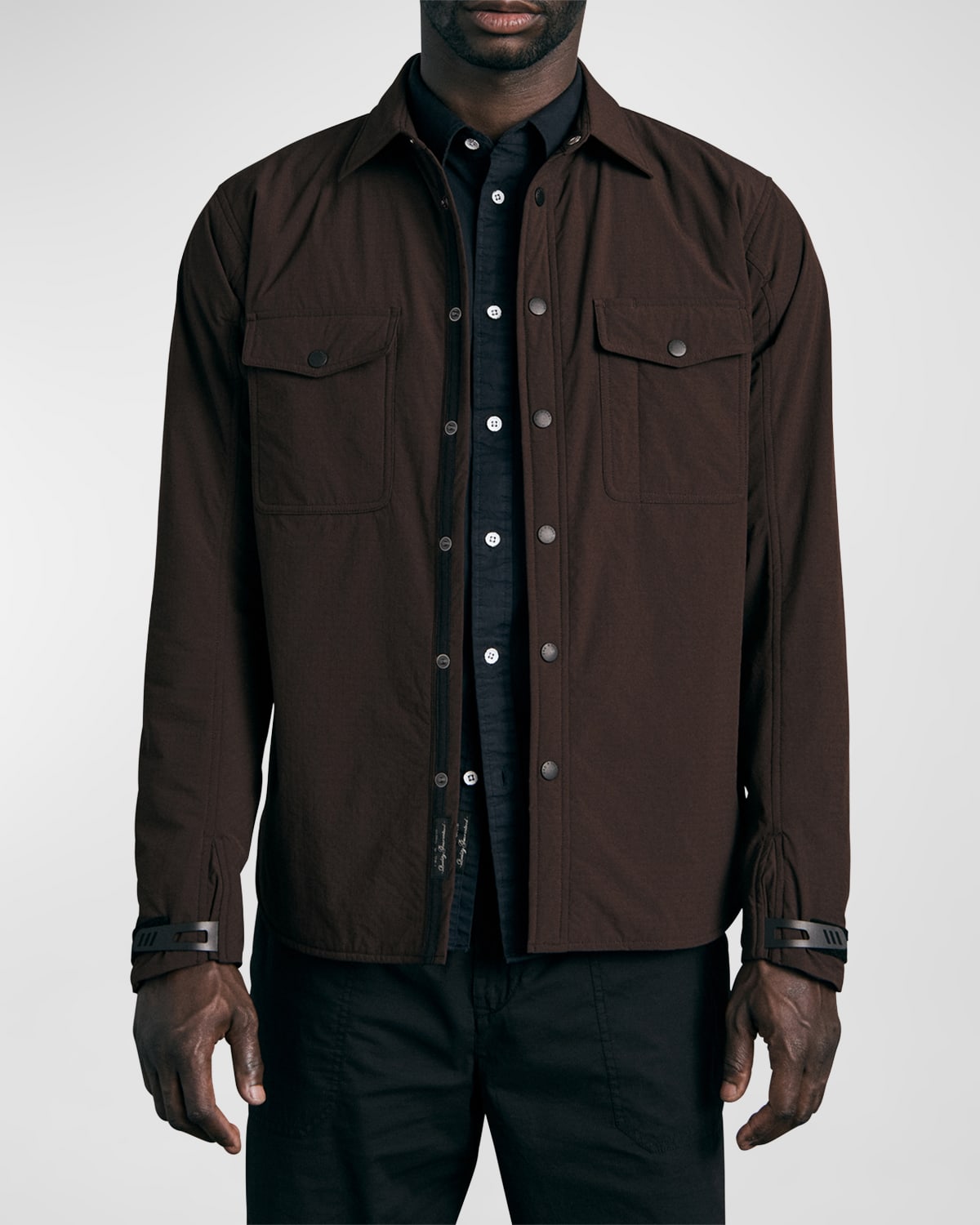 Rag & Bone Men's Filled Nylon Engineered Shirt Jacket In Mahogany