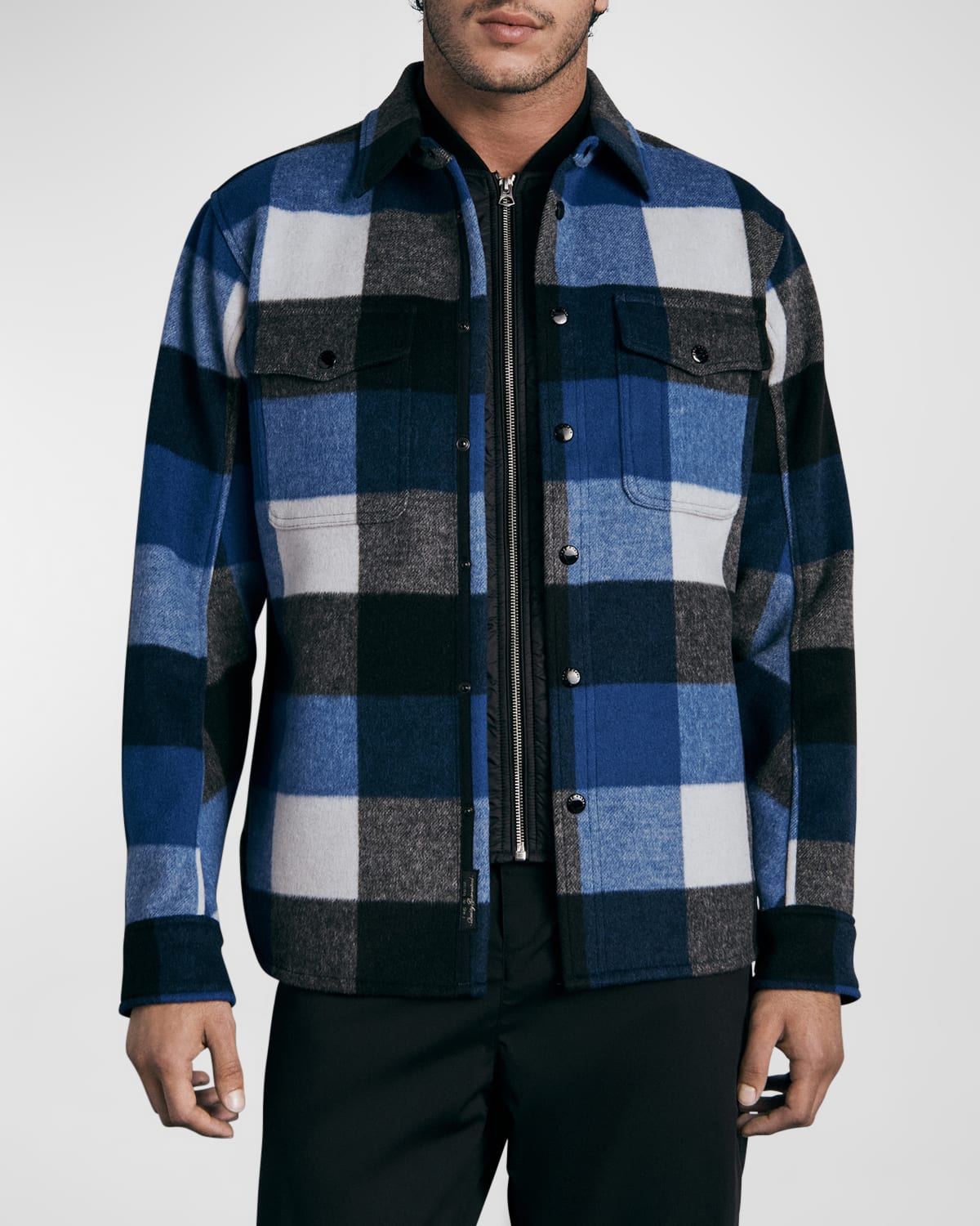 Rag & Bone Men's Wool Engineered Jack Shirt In Bluebuff
