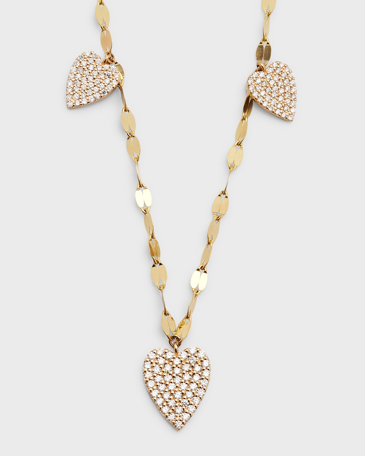 Lana Flawless Triple Heart Diamond Charm Necklace In Yg