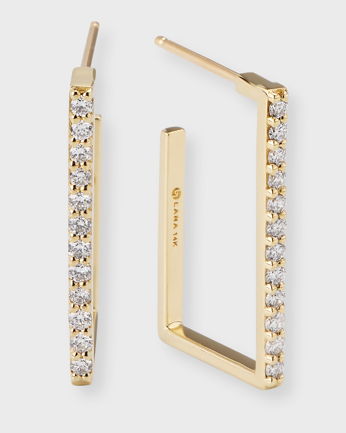 Lana Flawless 14k Gold Rectangle Diamond Hoop Earrings In Yg