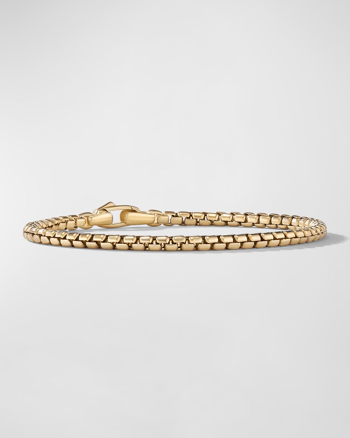 Men's Box Chain Bracelet in 18K Gold, 3.4mm