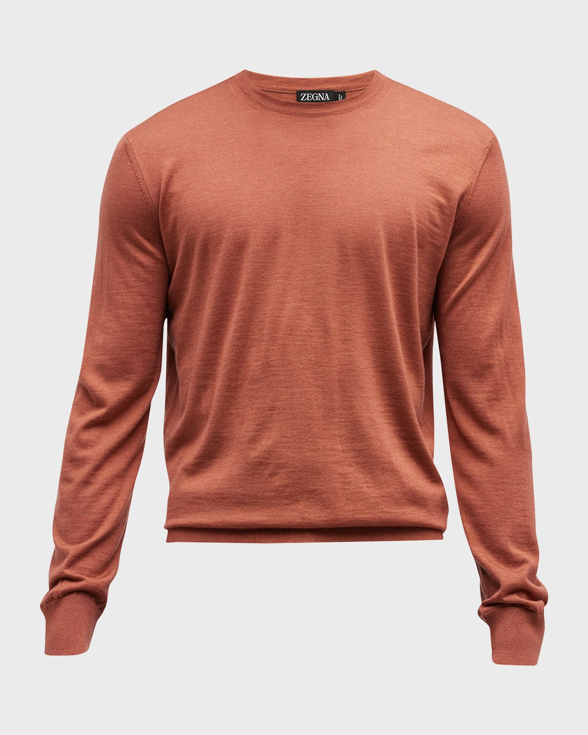 ZEGNA MEN'S CASHMERE-SILK CREWNECK SWEATER