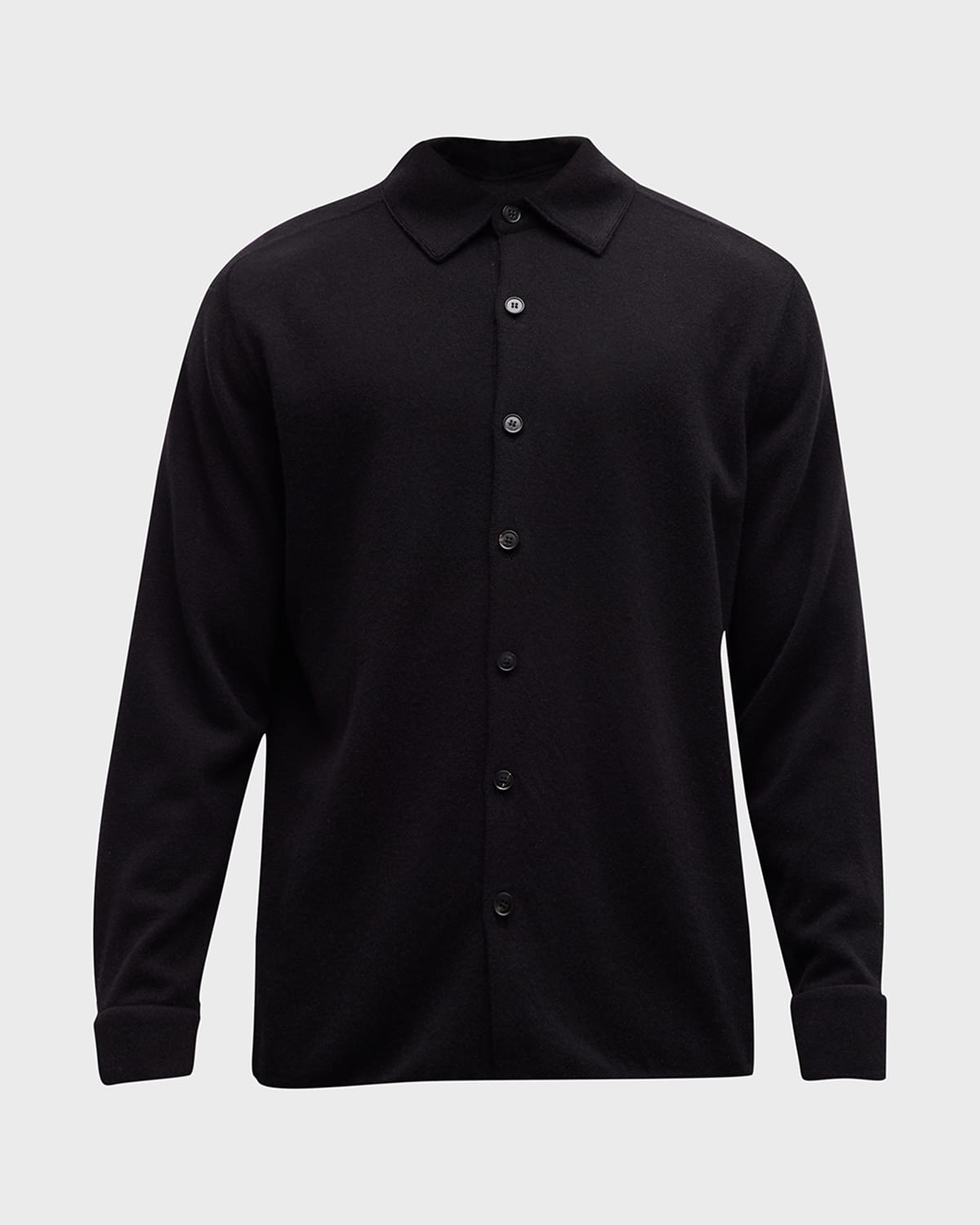 Zegna Men's Cashmere-cotton Sport Shirt In Blk Sld