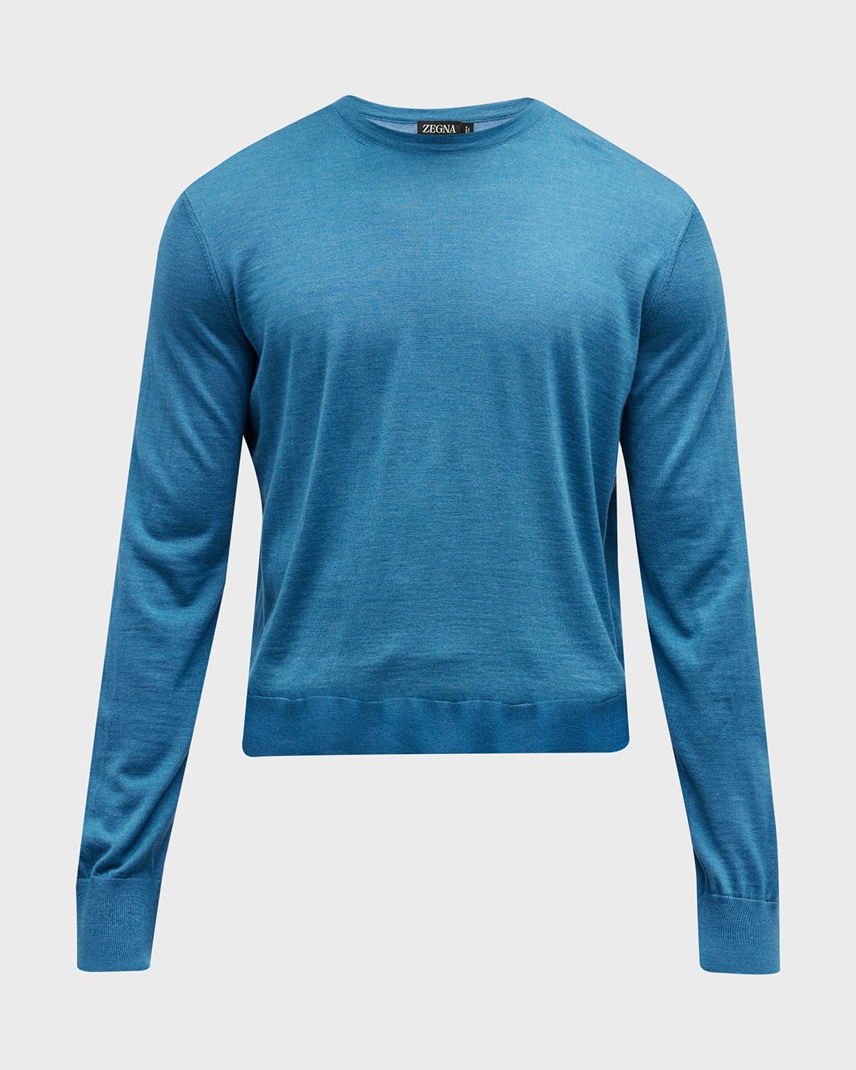 ZEGNA MEN'S CASHMERE-SILK CREWNECK SWEATER