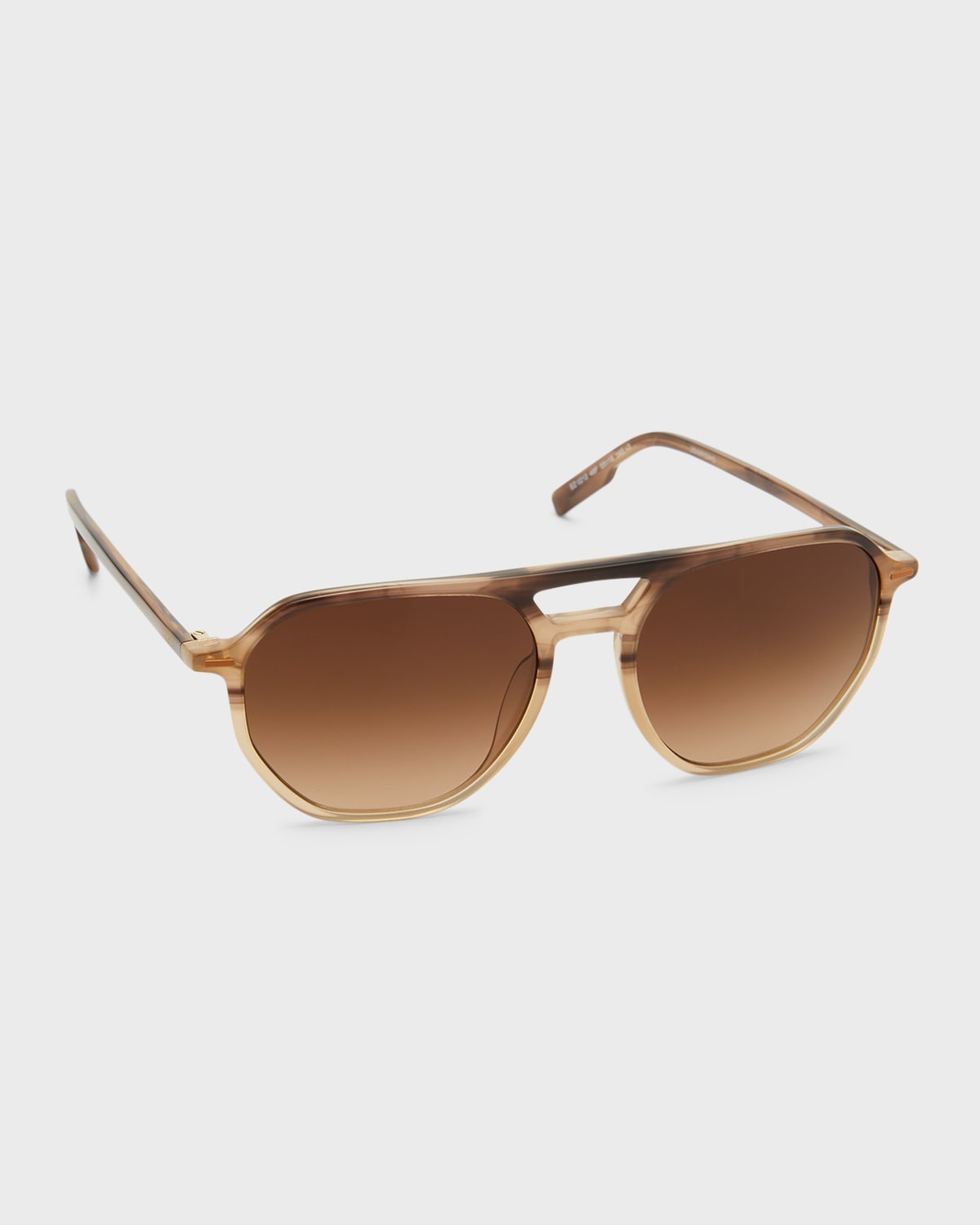 Zegna 55mm Aviator Sunglasses In Striped Brown