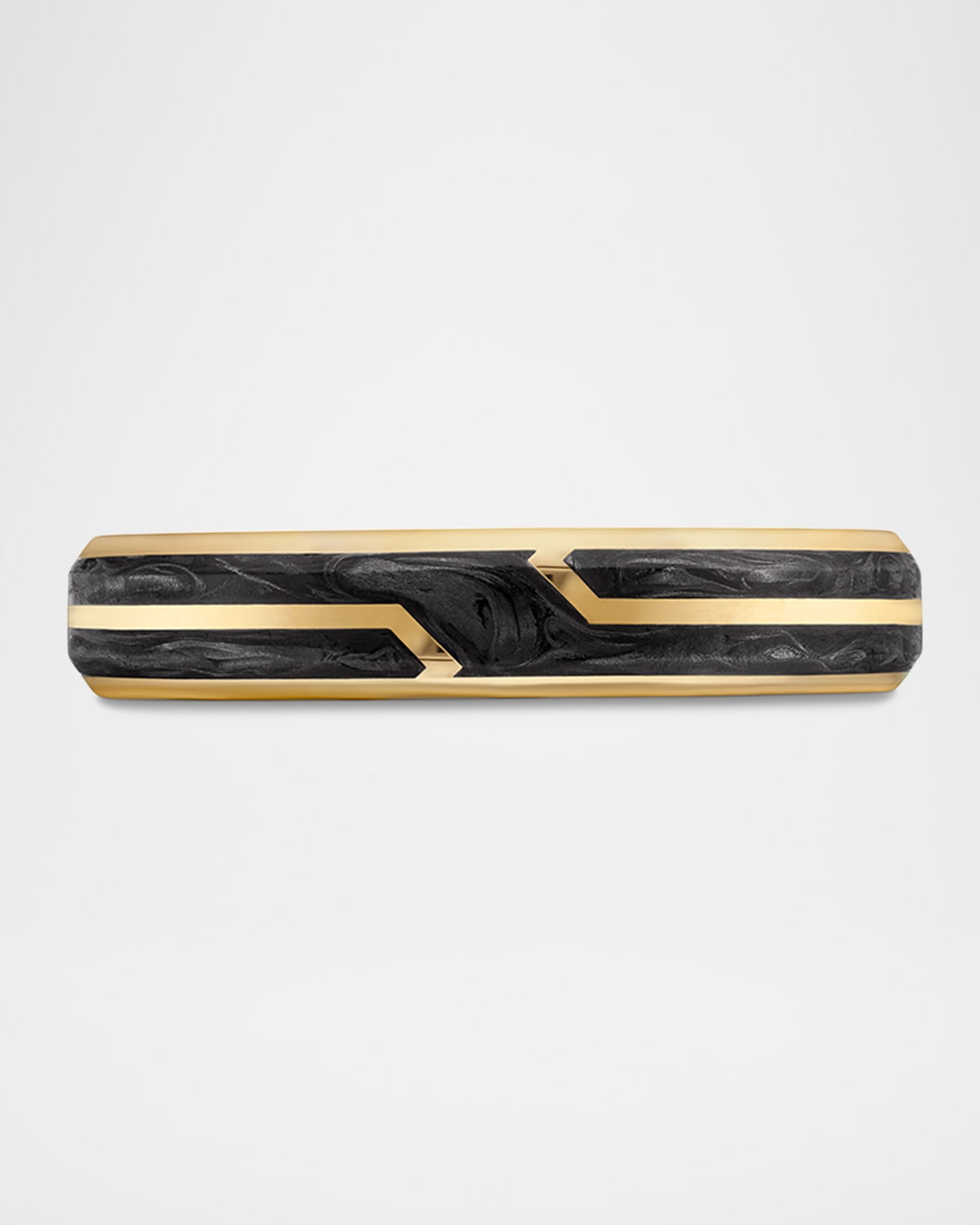 Men's Forged Carbon Band Ring in 18K Gold, 4mm