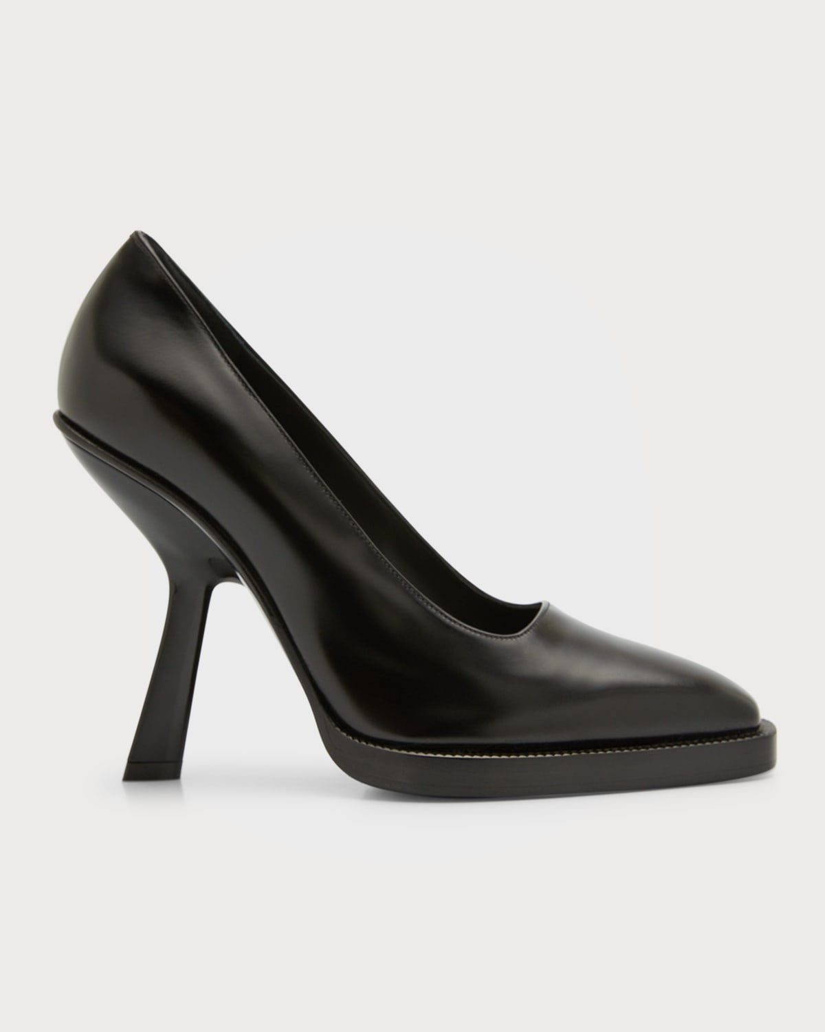 Ferragamo Black Leather Anser X5 Pumps In Nero Nero Nero