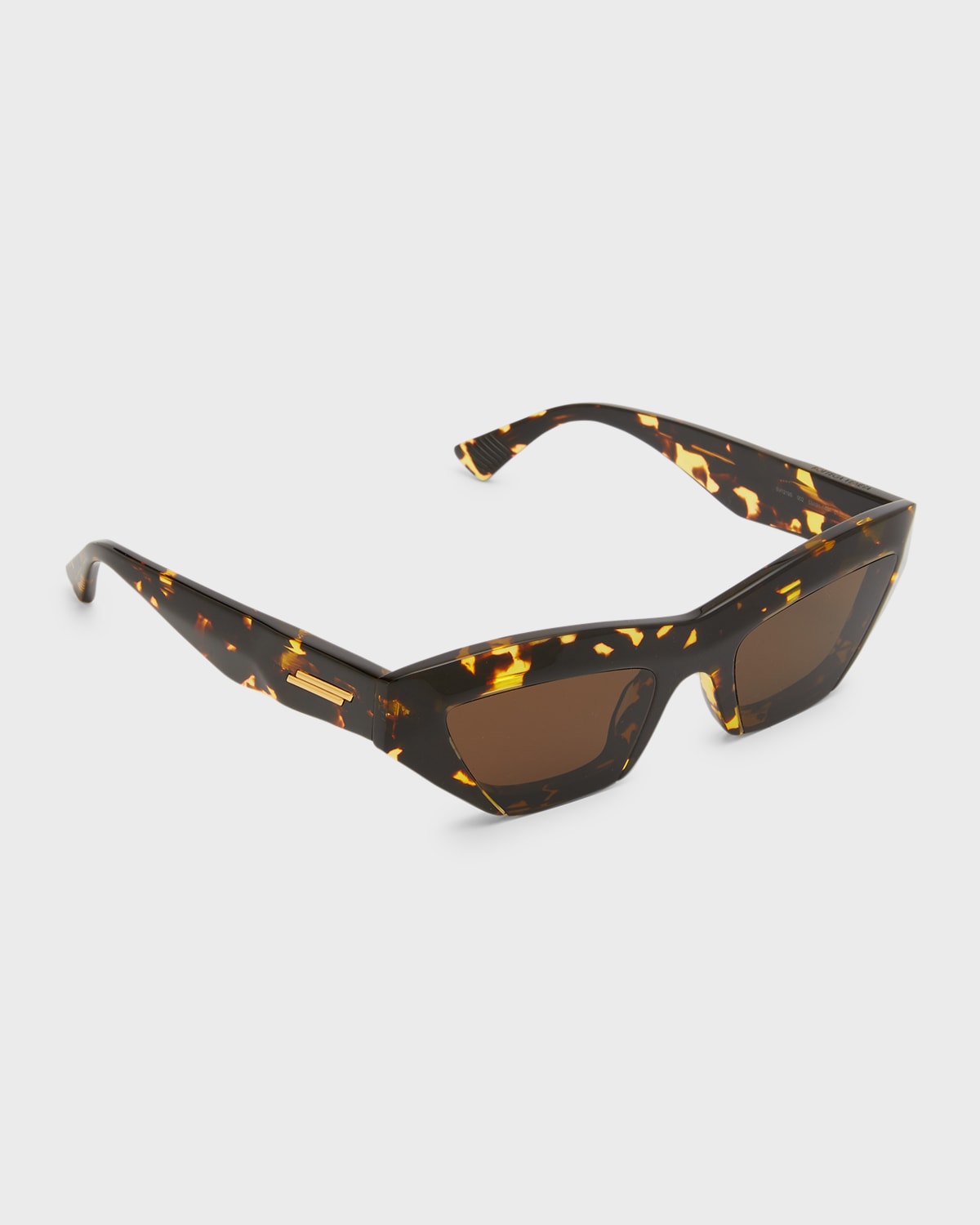 Bottega Veneta Raised Logo Acetate Cat-eye Sunglasses In 002 Shiny Spotted