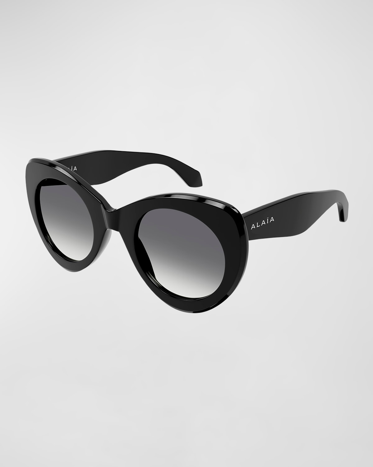 Alaïa Butterfly Acetate Sunglasses In 002 Shiny Solid B