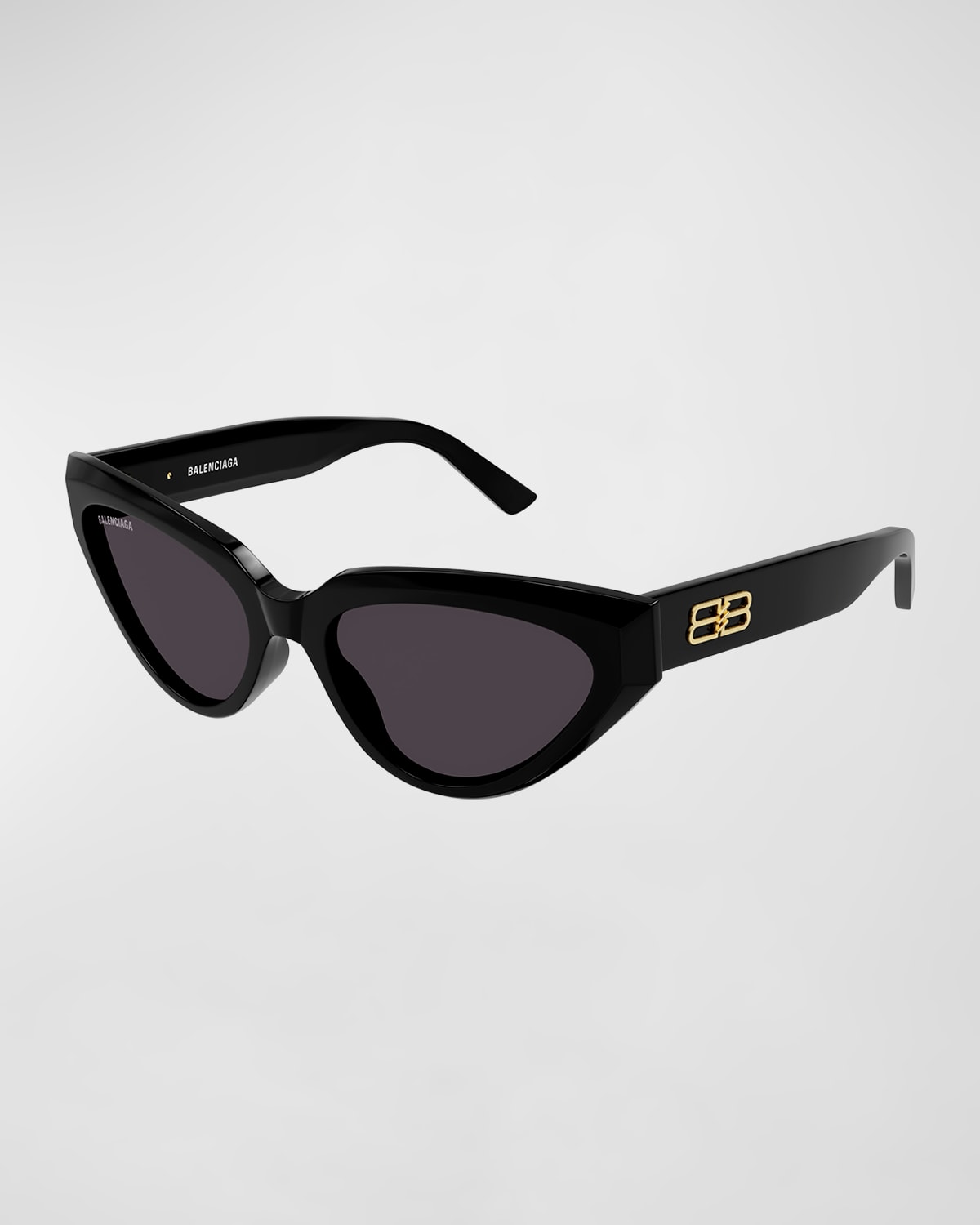 Balenciaga 56mm Cat Eye Sunglasses In Shiny Solid Black