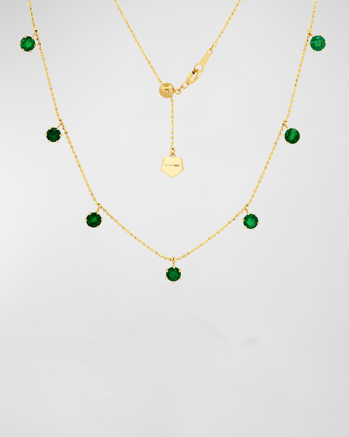 GRAZIELA GEMS 18K GOLD FLOATING EMERALD NECKLACE