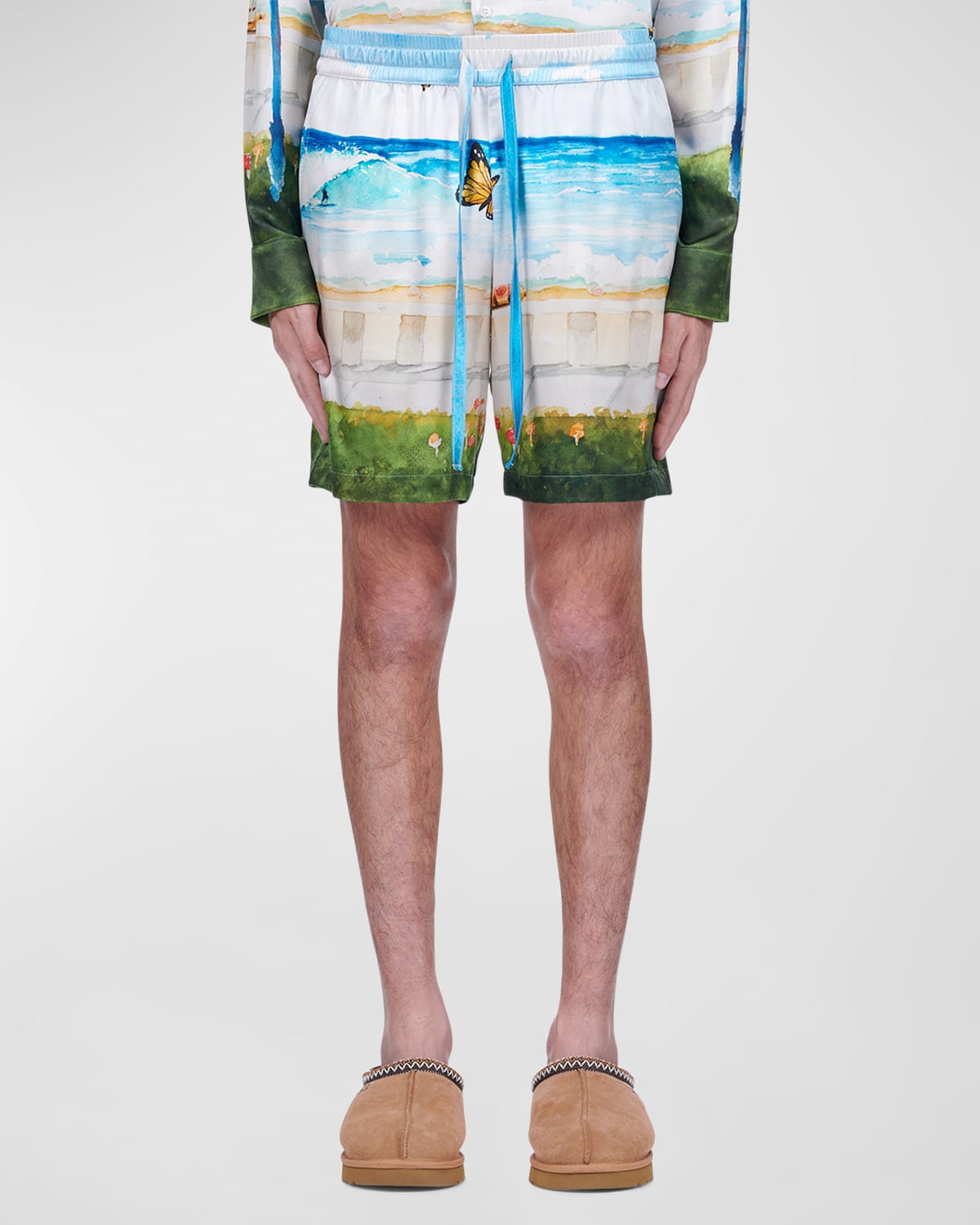 Men's Butterfly Beach Silk Shorts