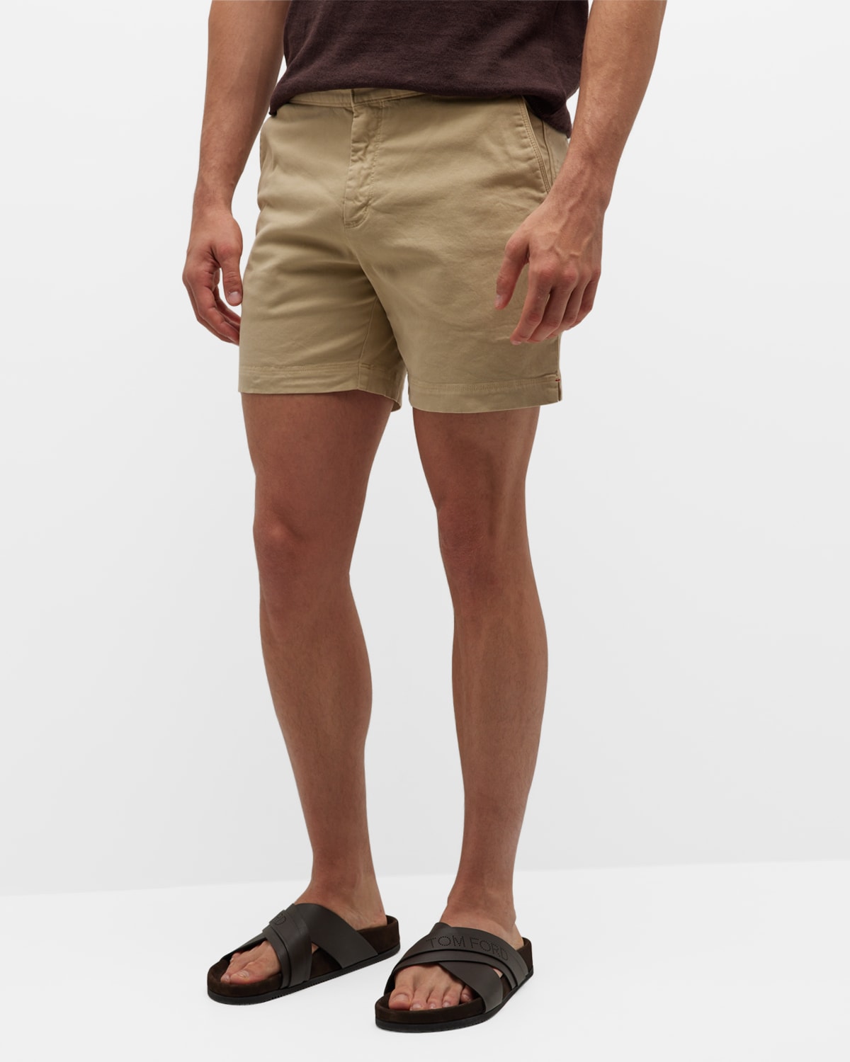 Orlebar Brown Bulldog Slim-fit Stretch-cotton Twill Shorts In Neutrals